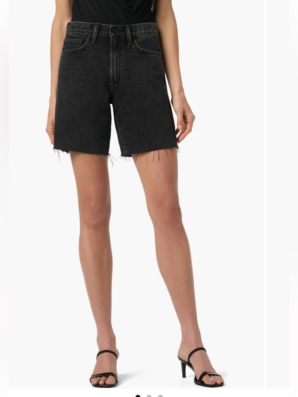 Joe’s jeans Black Raw-Hem Denim Bermuda Shorts size 32 NWT